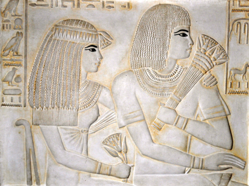 Merit-Ptah (the first recorded scientist) and her husband.
